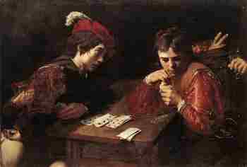 Card-Sharpers, Valentin de Boulogne, 1620s